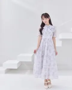 リリアンカラット バリエーションプリント ティアードワンピース