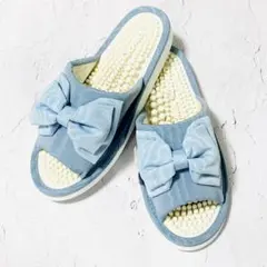新品未使用 タグ付き JammLand リボン 健康サンダル スリッパ 水色のサムネイル