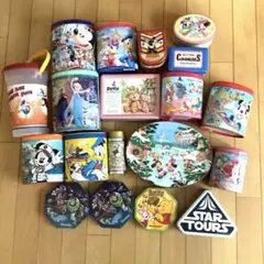 ディズニーキャラクター缶　ポップコーンケース　空き缶　コレクターズ