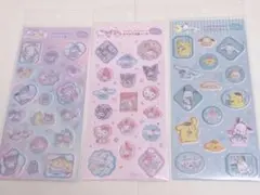 新作　すりガラス風シール　サンリオ　プリン　シナモン　キティ