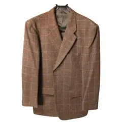 ブラウン チェック柄 シングルジャケット XL