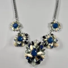 INDIVI インディヴィ ビジューネックレス フラワーモチーフ ブルー