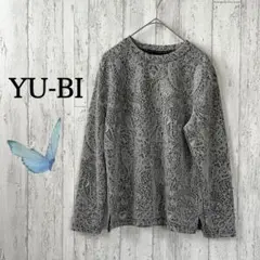 YU-BI /長袖シャツ/トップス/総柄/ペイズリー/ラメ/グレー系/春秋冬/F