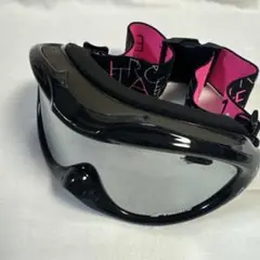 黒 ミラーレンズ ゴーグル ピンクストラップ