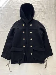 古着　ウール　ダッフルコート　ネイビー　ヴィンテージ　クラシック　vintage