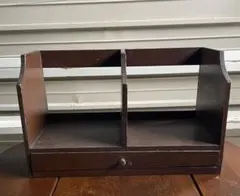 昭和レトロ/古道具/当時物/無垢材/卓上/本棚/本立て/ブックスタンド/引き出し