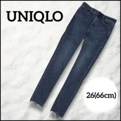 美品 UNIQLO ユニクロ ストレッチ ジーンズ スキニー 黒 ダメージ