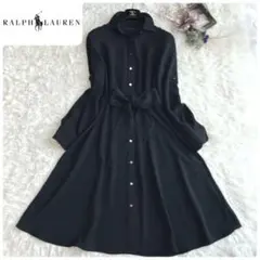 美品✨ ラルフローレン シャツワンピース マキシ丈 ロールアップ　大きいサイズ