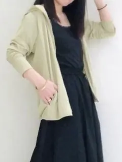 ＊美品＊［UNIQLO］エアリズムUVカットメッシュパーカ（長袖）GREEN/L