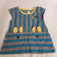 プチジャム Petit jam 女の子 ベスト うさぎ 人参 ストライプ 秋冬