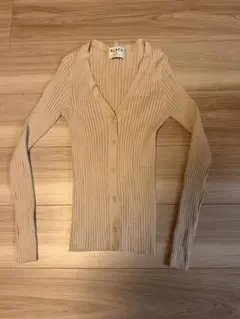 BLACK by moussy ✴︎リブ　カーディガン ベージュ