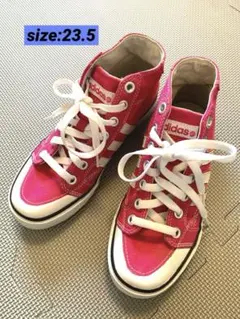 【美品】adidas NEO アディダス ハイカットスニーカー ピンク 23.5