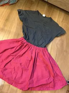 devirock ワンピース 130cm グレー/ピンク
