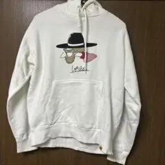 ※９月末までの出品　レフトアローン　刺繍パーカー白