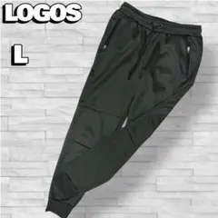【LOGOS/ロゴス】スウェットパンツ 裏起毛 ロゴ 裾絞り メンズ カーキ L