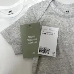 H&M ボディスーツ 2枚 半袖 オーガニックコットン 85 肌着 ロンパース
