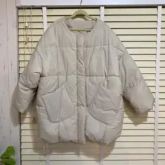 ノーカラー ダウンジャケット
