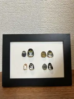 【ハンドメイド】シーグラスアート　ペンギン軍団