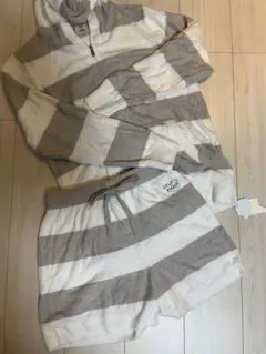 新品タグ付きGELATO PIQUE ストライプ パーカー＆ショートパンツセット