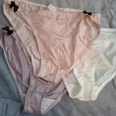 Lサイズ サテン生地 3枚セット まとめ売り 両サイドリボン