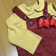 ハロウィン　ペコちゃんセット　赤コーデュロイオーバーオール