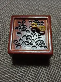 木製 オルゴール 花模様 星に願いを