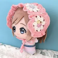 〈ピンク×ホワイト×ミックス〉ぬい服　ヘッドドレス　にじぬい　ちびぐるみ