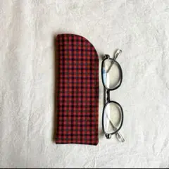 ハンドメイド　メガネケース　　　　　　　　　　　　　　ファミリア風チェック