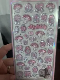 新品　マイメロディー　ボンボンドロップシール　3D立体シール　2枚セット