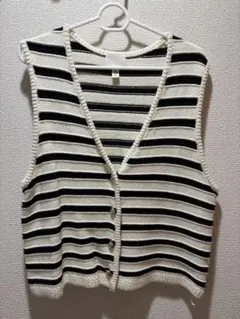 H&M ストライプ ニットベスト XL