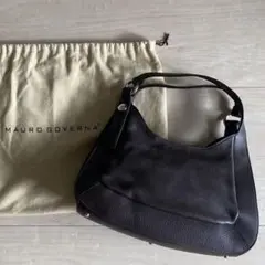 【良品】MAURO GOVERN カーフレザー 黒 シルバー金具 ハンドバッグ 良品】MAURO GOVERN カーフレザー 黒 シルバー金具 ハンドバッグ