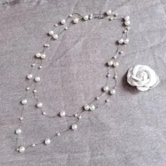 パールネックレス＆コサージュ