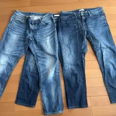 デニムブルー ストレートジーンズ 3点