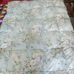 Mさん専用京都西川販売　花柄水色羽毛掛け布団 ダウン90% 中羽毛0.5㌔