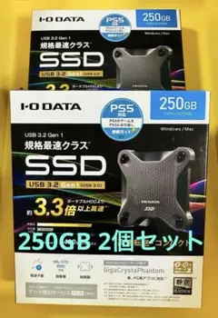 【未使用・2個セット】I-O DATA ポータブルSSD 250GB