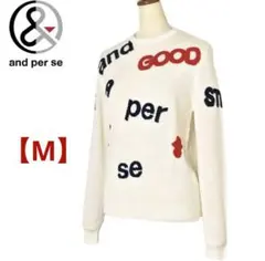 【新品】アンパスィand per se ニット クルーネック POP 暖かい