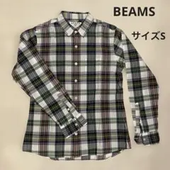 BEAMS チェック柄 ボタンダウンシャツ Sサイズ