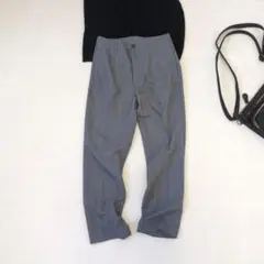 【クリア】テーパードパンツ☆スラックス☆ズボン『M』グレー　センタープレス