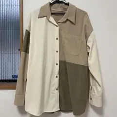 オーバーサイズ韓国風 DAZYコーデュロイシャツ ベージュ系【美品】