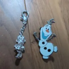 東京ディズニーリゾート チャームとピンバッジ セット　オラフ　ミニーマウス