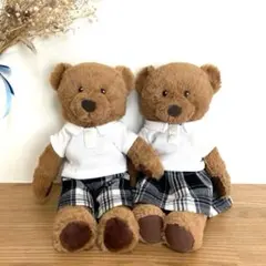 クッピーベア ぬいぐるみ モカブラウン＆ミルキーピンク Mサイズ T