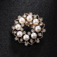 パール ブローチ ゴールド ビジュー 上品 高見え 入学式 卒業式 フォーマル