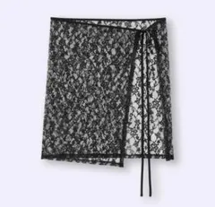 GU ジーユー レースラップスカート BLACK