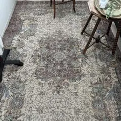 トルコ ヴィンテージラグ A100 超大判 ブラウン ペールブルー グリーン