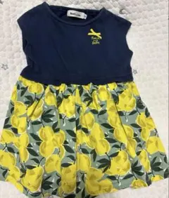 Noel aimeBeBeネイビー レモン柄 ワンピース