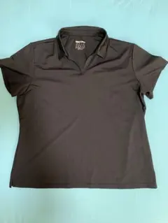 TACVASEN ポロシャツ レディース 速乾 vネック3XL 黒 ブラック半袖