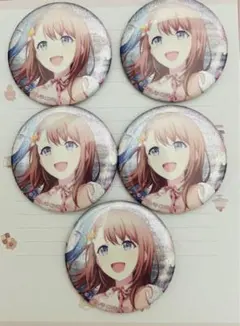 花里みのり　2B　缶バッジ5個セット　グリ缶　グリッター缶バッジ