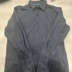 ダークグレー ボタンダウンシャツ　ユニクロ ワイシャツ　メンズ　長袖　コットン