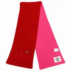 UNIQLO アニヤハインドマーチ ニットマフラー 赤 ピンク