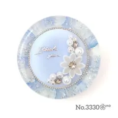 《No.3330❀》ハンドメイド　レジンヘアゴム　ブルーmix　アナベル　大